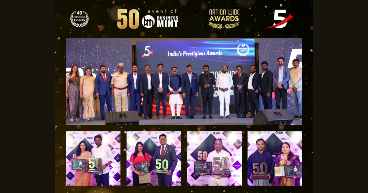 Milestone Celebration: Business Mint Honors Excellence at its 50th Event - Nationwide Awards in Hyderabad